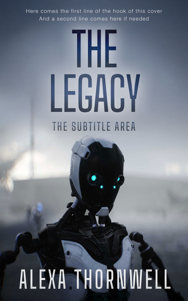 2D view of Custom & Premade Science Fiction Book Cover - Bright Gray #36020 | BookCoverZone*