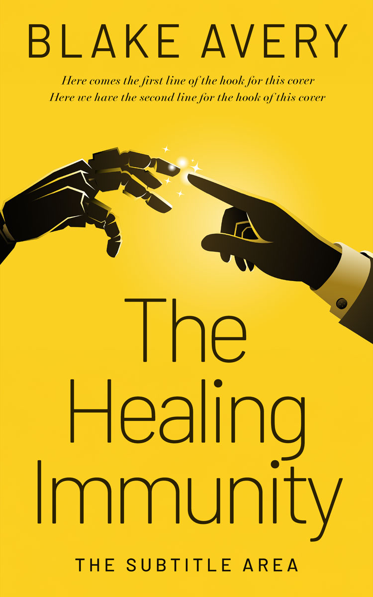 2D view of Premade Science Fiction Book Cover - Lightning Yellow #36183 | BookCoverZone*