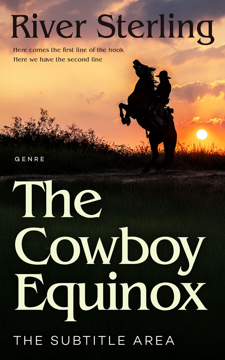 2D view of Premade Western Book Cover - Gold Sand #36196 | BookCoverZone*