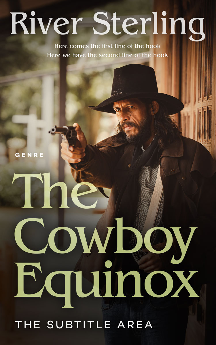 2D view of Premade Western Book Cover - Indian Khaki #36197 | BookCoverZone*