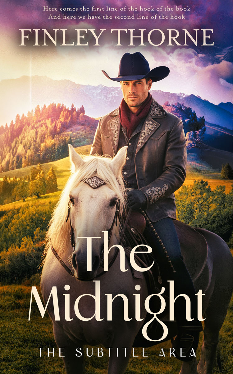2D view of Premade Western Book Cover - Cashmere