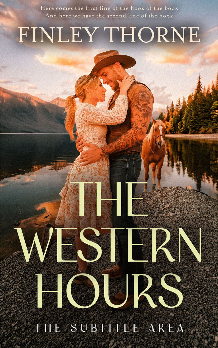 2D view of Premade Western Book Cover - Calico