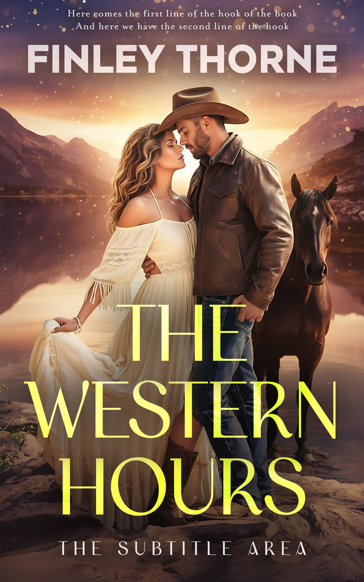 2D view of Premade Western Book Cover - Rock