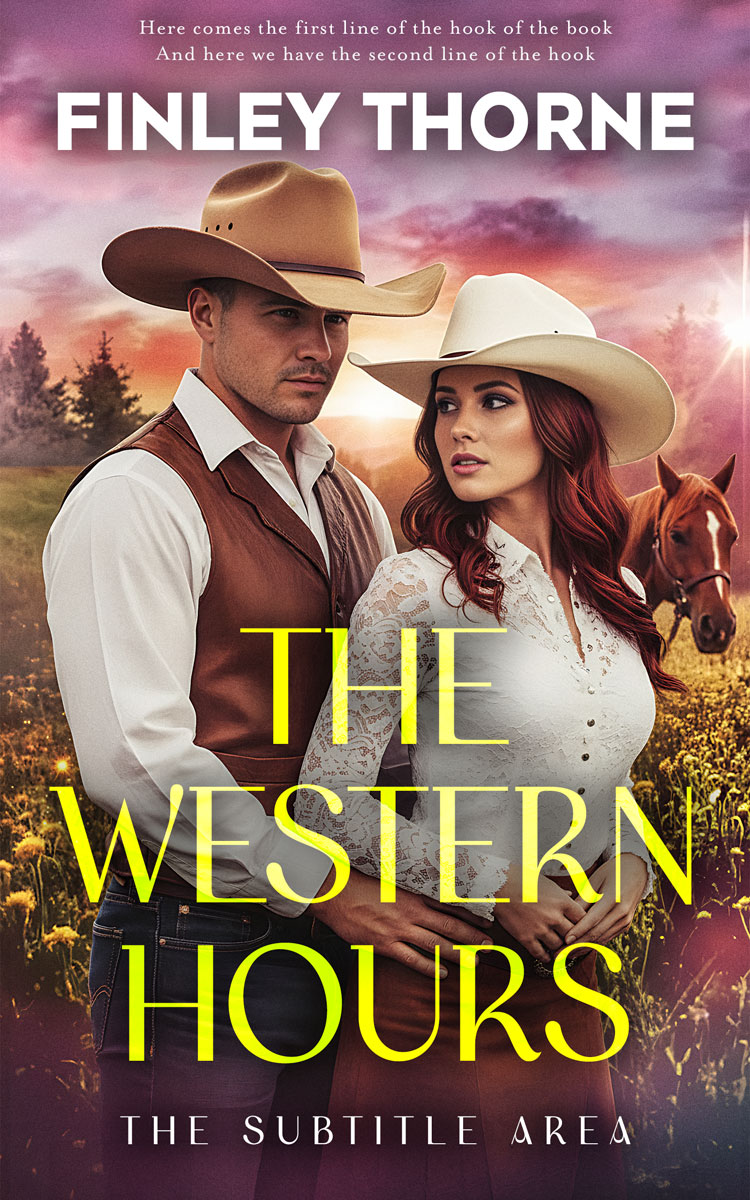 2D view of Premade Western Book Cover - Russett