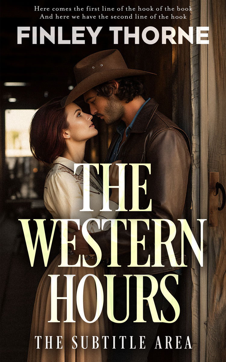 2D view of Premade Western Book Cover - Stark White