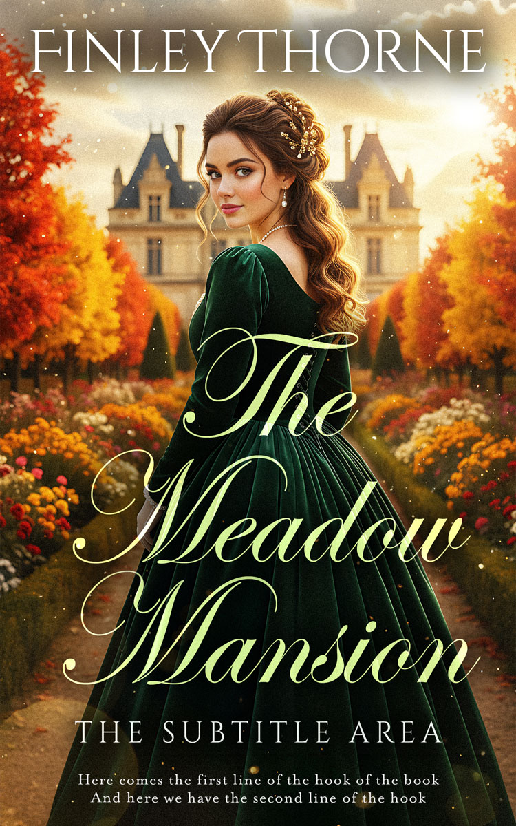 2D view of Premade Historical Book Cover - Harvest Gold