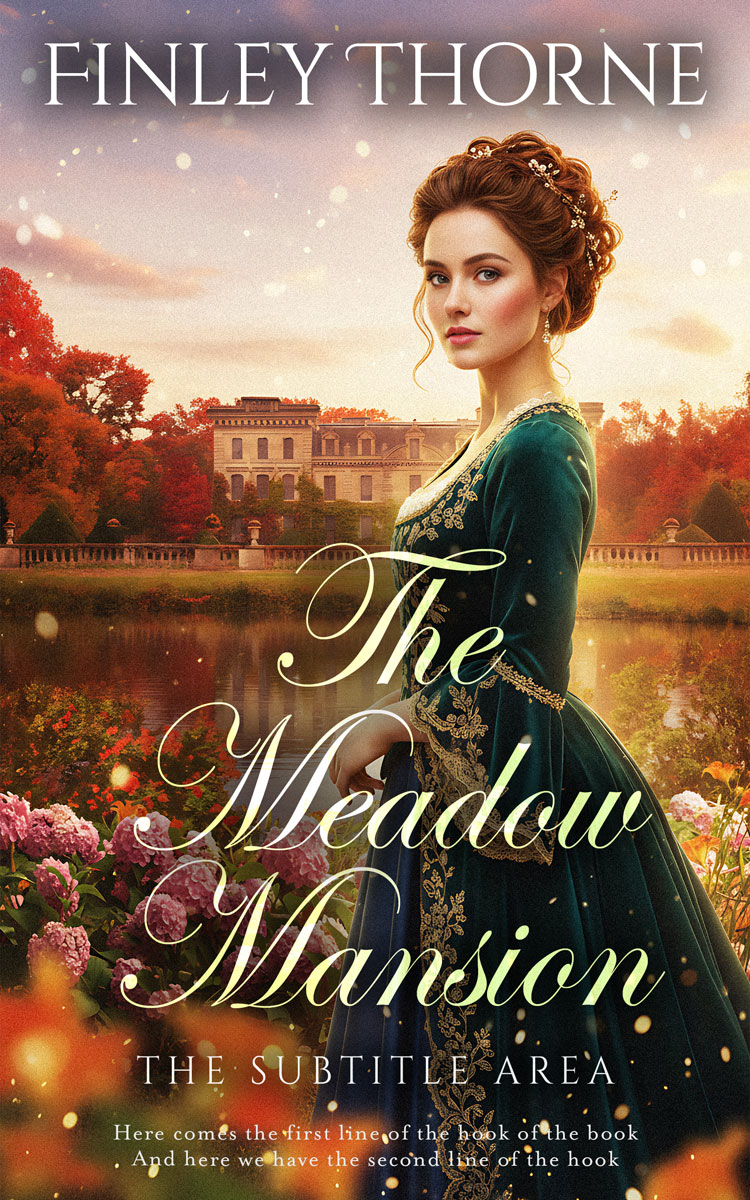 2D view of Premade Royal Romance Book Cover - Old Copper