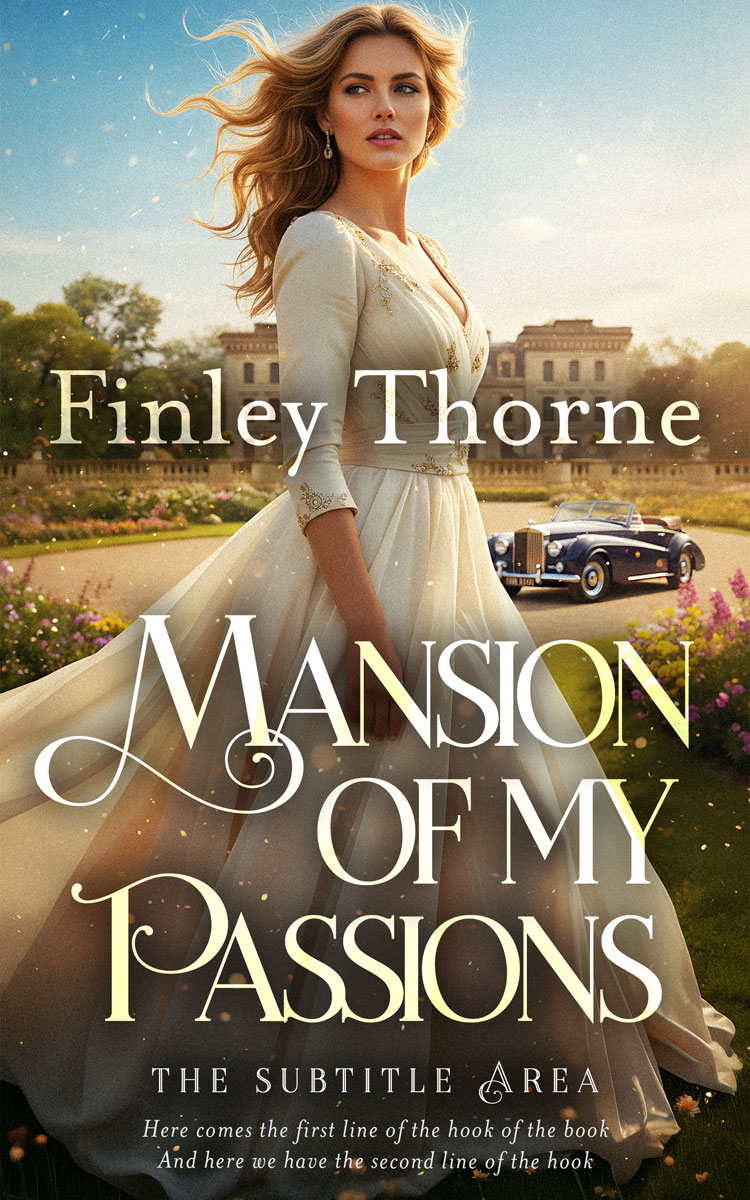 2D view of Premade Romance Book Cover - Bison Hide