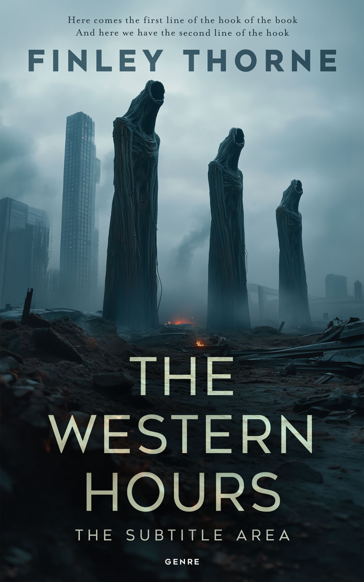 2D view of Premade Apocalyptica Book Cover - Tower Gray #36478 | BookCoverZone*