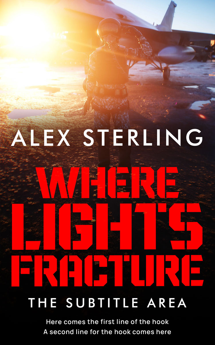 2D view of Premade Action & Adventure Book Cover - Burnt Sienna #36573 | BookCoverZone