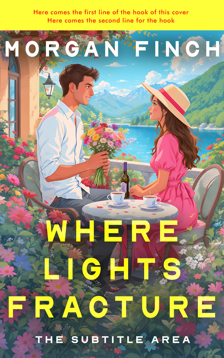 2D view of Premade Romance Book Cover - Laser