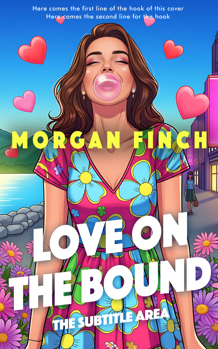 2D view of Premade Chick Lit Book Cover - Indigo
