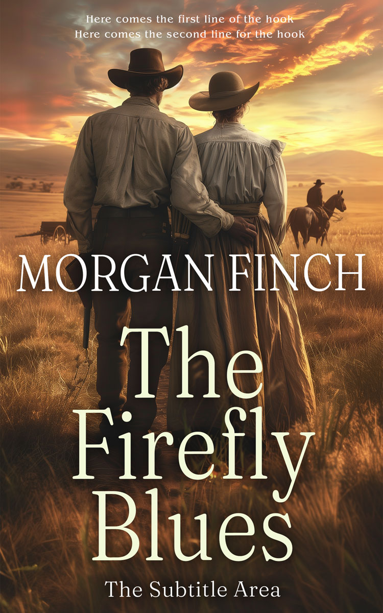 2D view of Premade Western Book Cover - Bistre #36698 | BookCoverZone