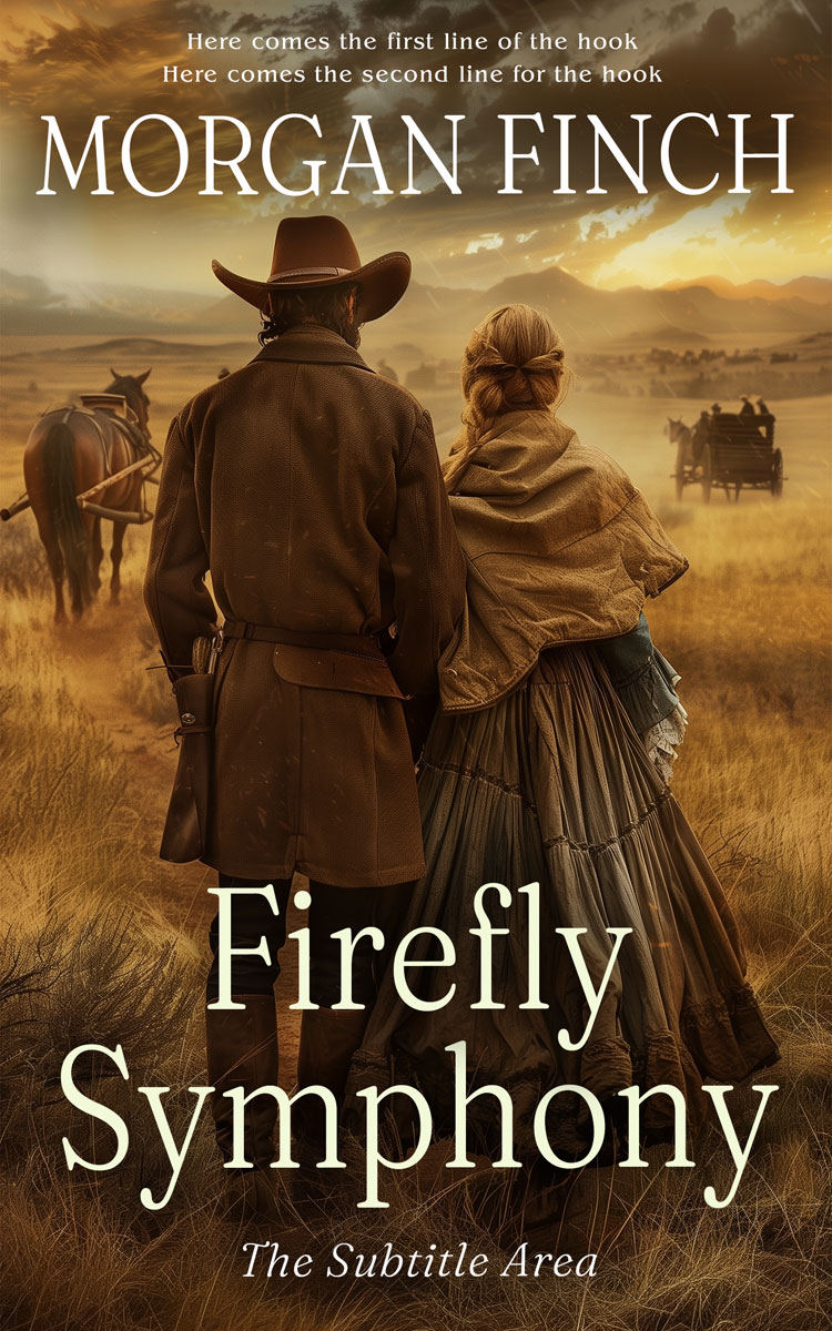 2D view of Premade Western Book Cover - Brown Derby #36701 | BookCoverZone