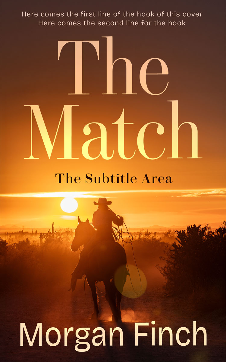 2D view of Premade Western Book Cover - Brown Derby #36759 | BookCoverZone