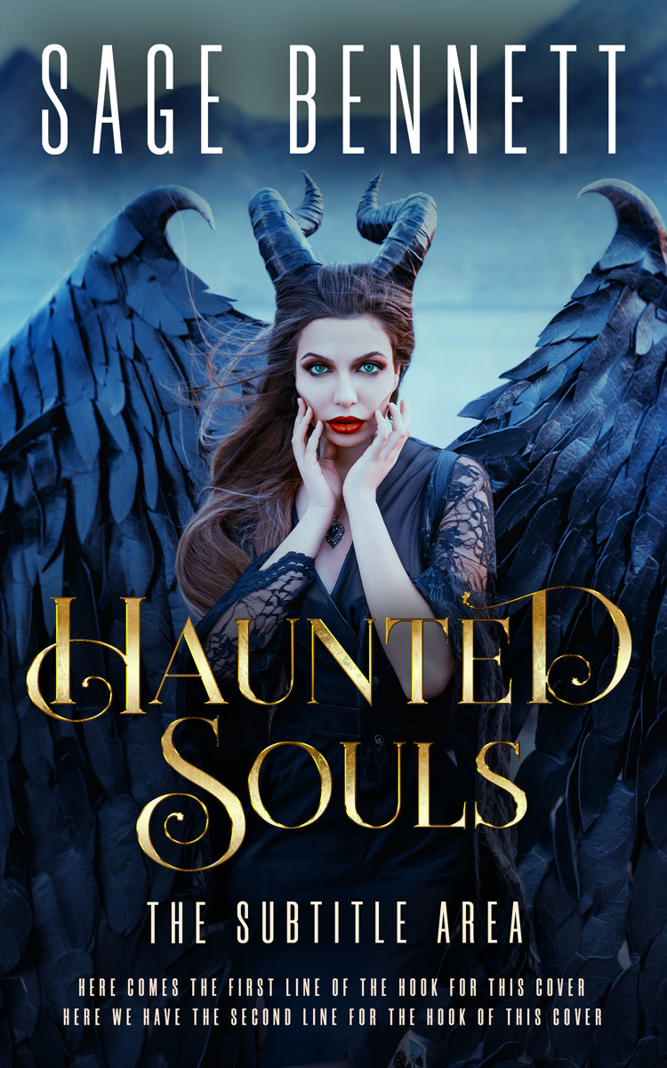 2D view of Premade Fantasy Book Cover - Ebony #36782 | BookCoverZone