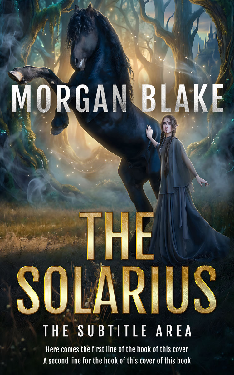 2D view of Premade Fantasy Book Cover - Outer Space #37321 | BookCoverZone