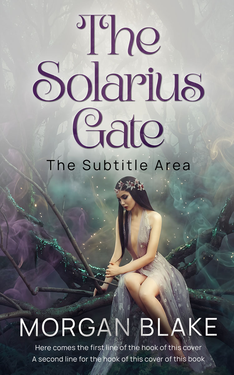 2D view of Premade Fantasy Book Cover - Gray Nickel #37327 | BookCoverZone