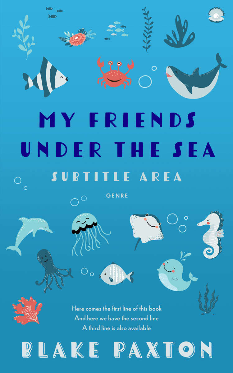 2D view of Premade Action & Adventure Book Cover - Curious Blue