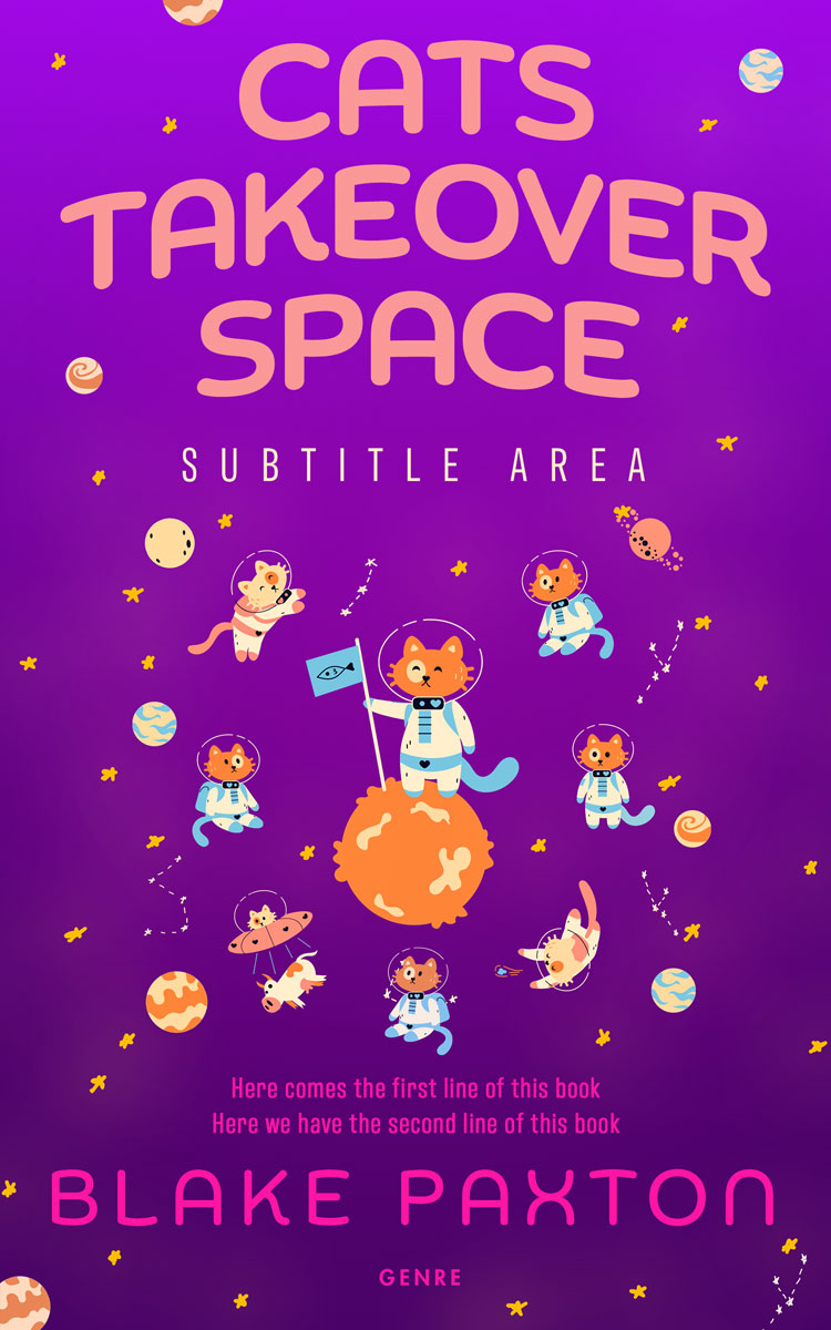 2D view of Premade Fantasy Book Cover - Purple