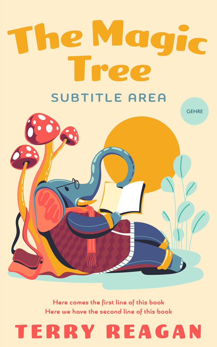 2D view of Premade Children's Book Cover - Albescent White