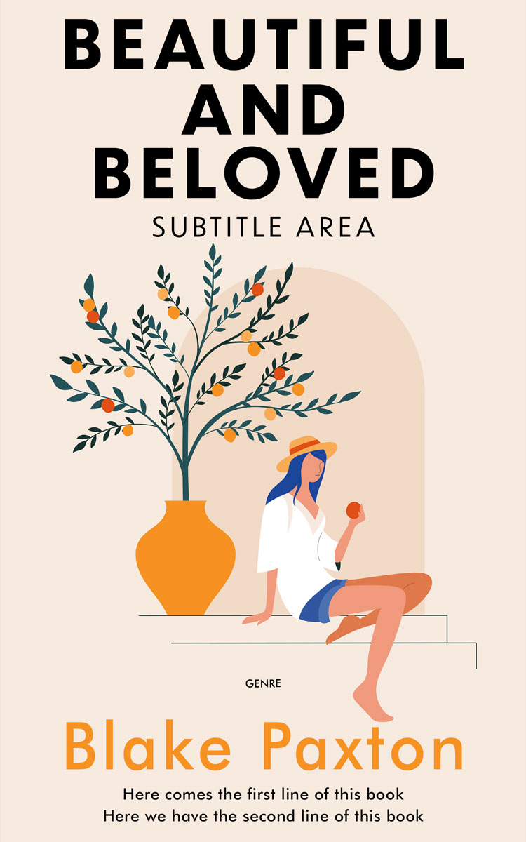 2D view of Premade Chick Lit Book Cover - Parchment