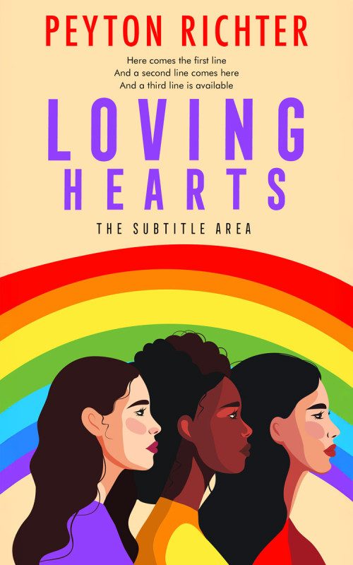 Pre Made Book Cover Peach Yellow