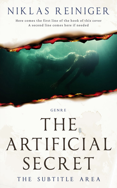 Pre Made Book Cover Green White