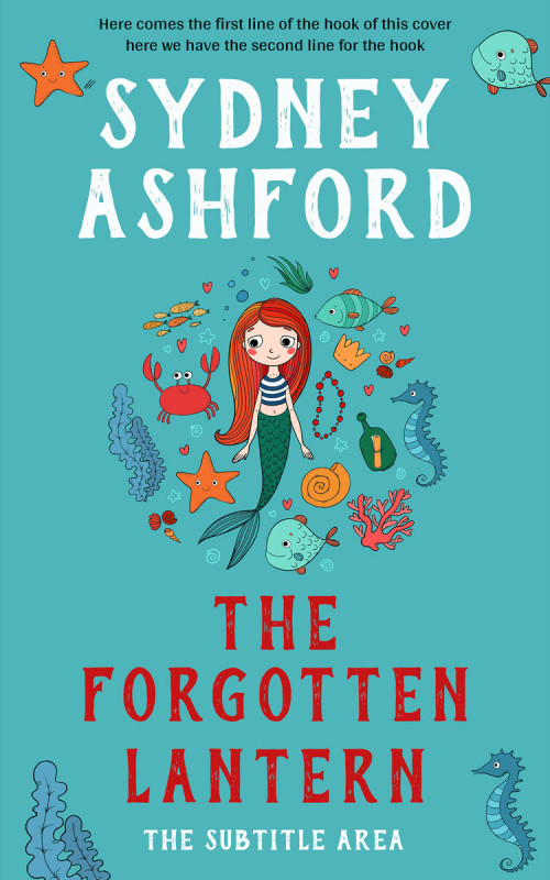 Pre Made Book Cover Fountain Blue