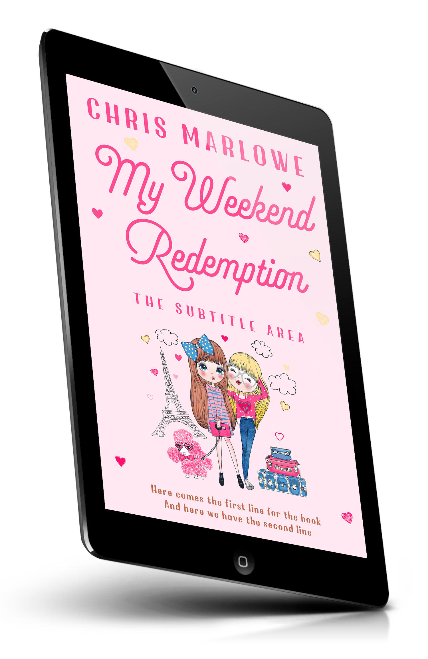 Tablet view of Premade Chick Lit Book Cover - Carousel Pink #18094 | BookCoverZone