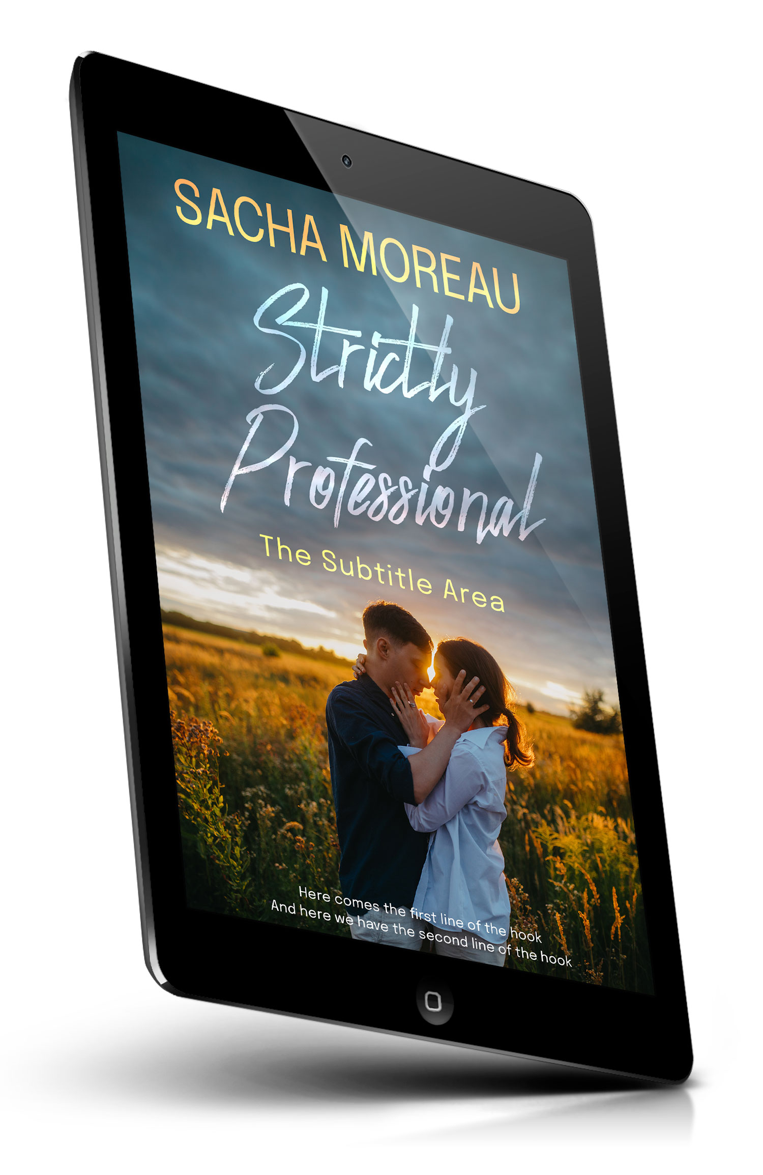 Tablet view of Premade Romance Book Cover - Shuttle Gray #18348 | BookCoverZone
