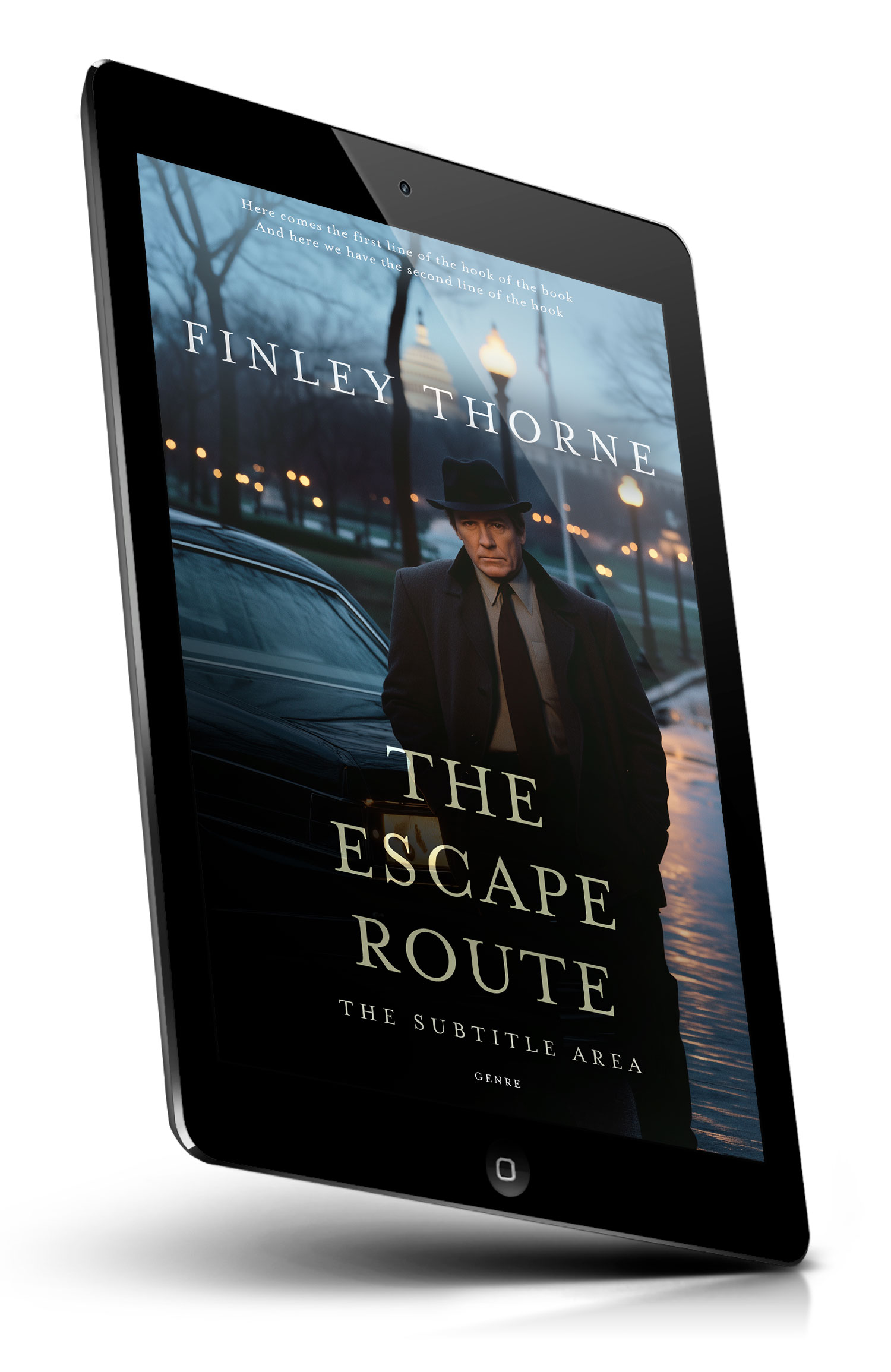 Tablet view of Premade Mystery & Thriller & Suspense Book Cover - Shark #36481 | BookCoverZone