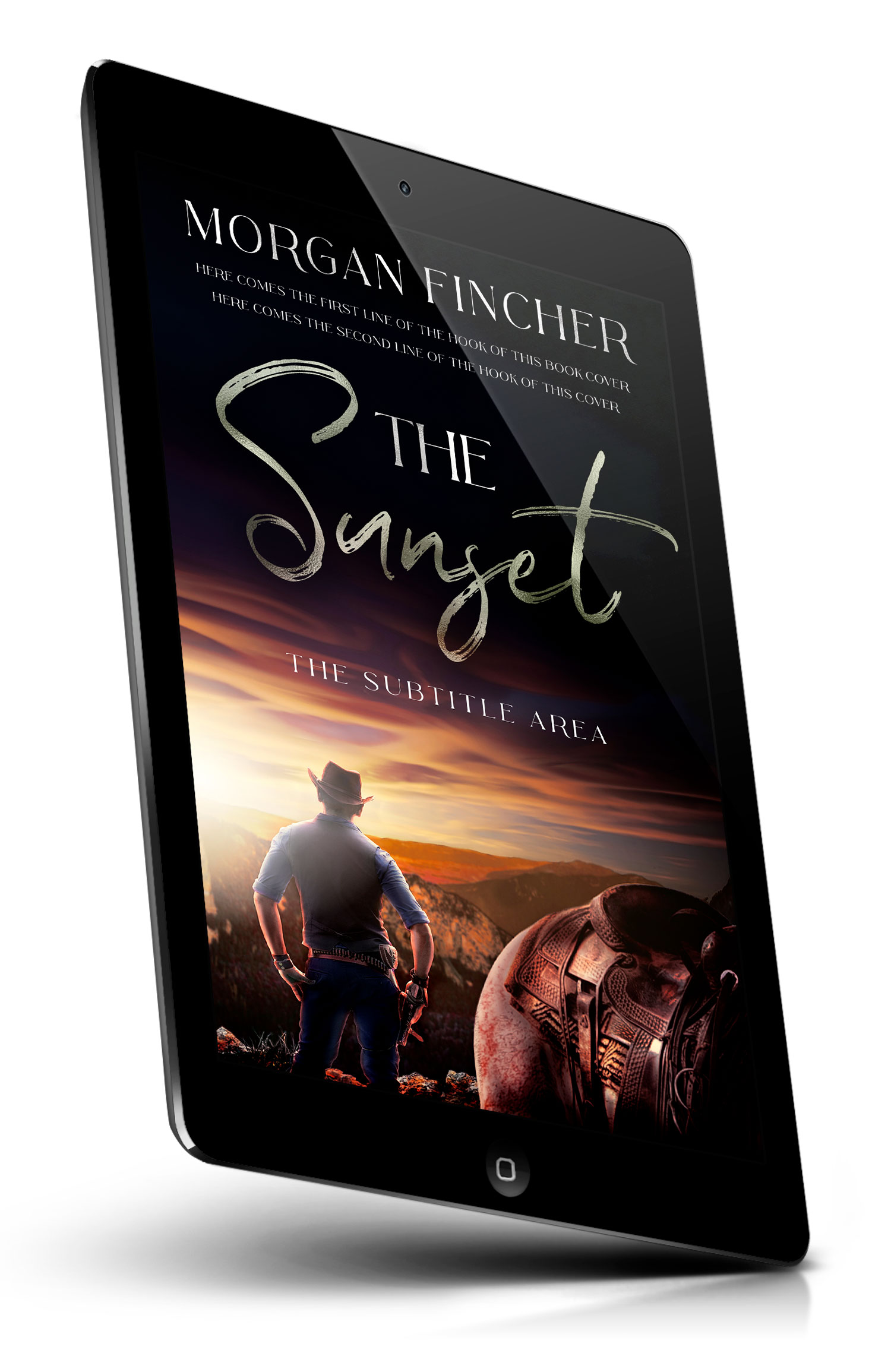 Tablet view of Premade Western Book Cover - Tan #36922 | BookCoverZone*