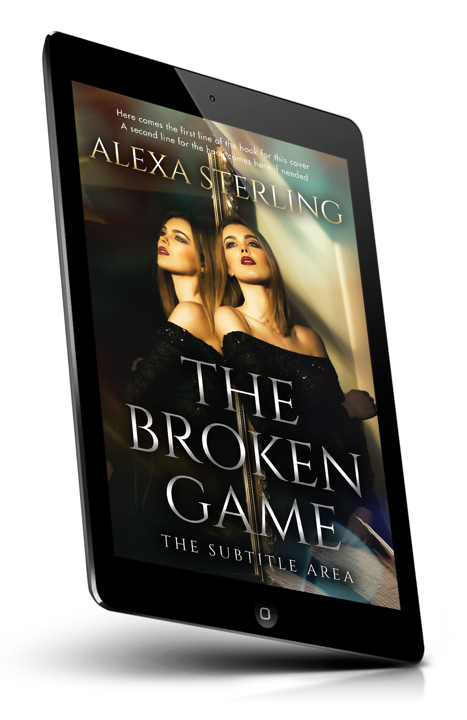 Tablet view of Premade Mystery & Thriller & Suspense Book Cover - Tan #36972 | BookCoverZone