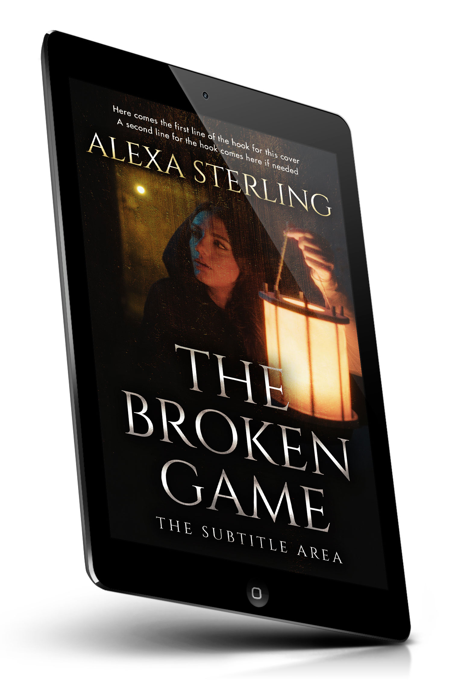 Tablet view of Premade Mystery & Thriller & Suspense Book Cover - Tan #36974 | BookCoverZone