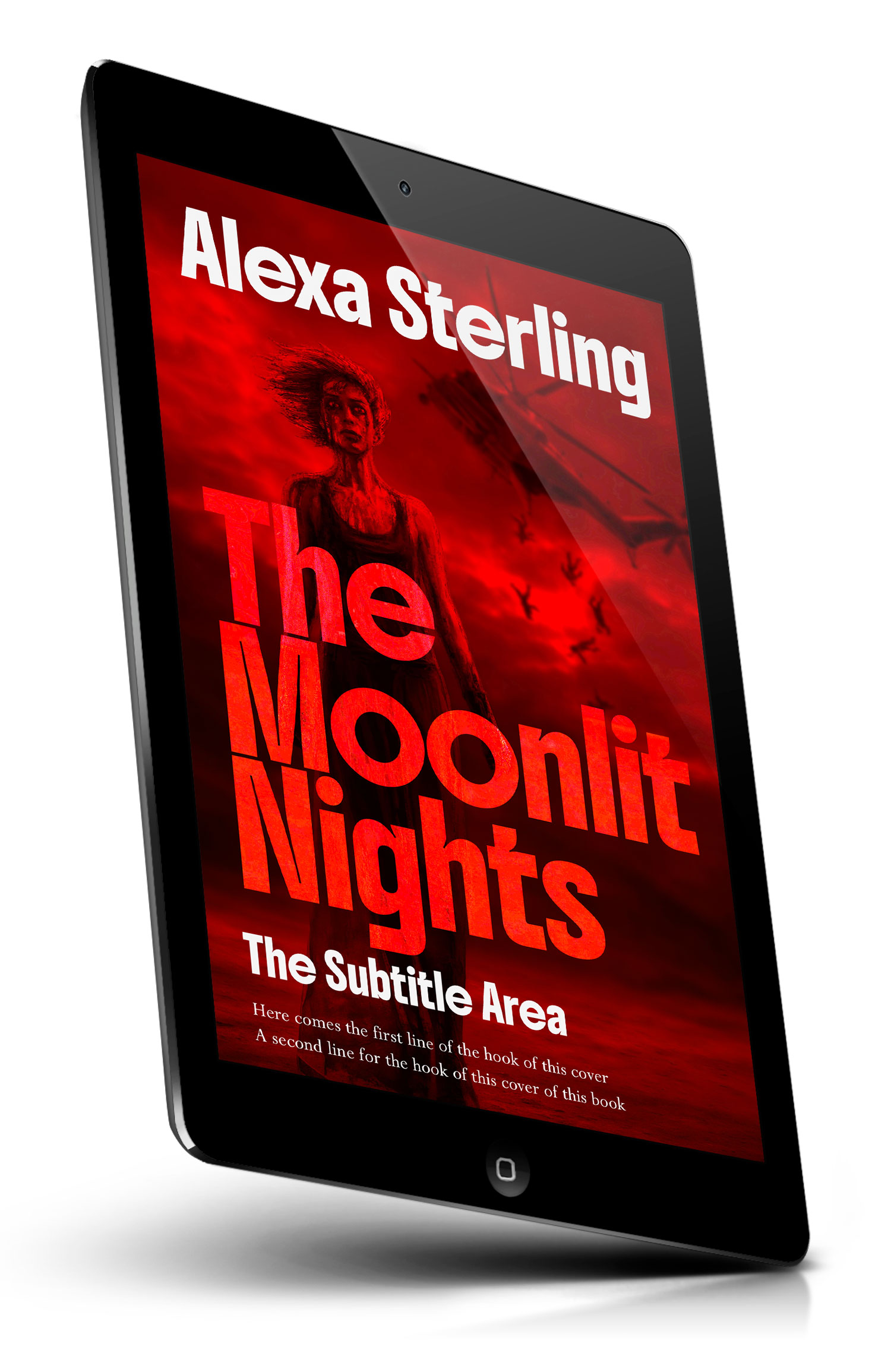 Tablet view of Premade Horror Book Cover - Dark Burgundy #37060 | BookCoverZone*