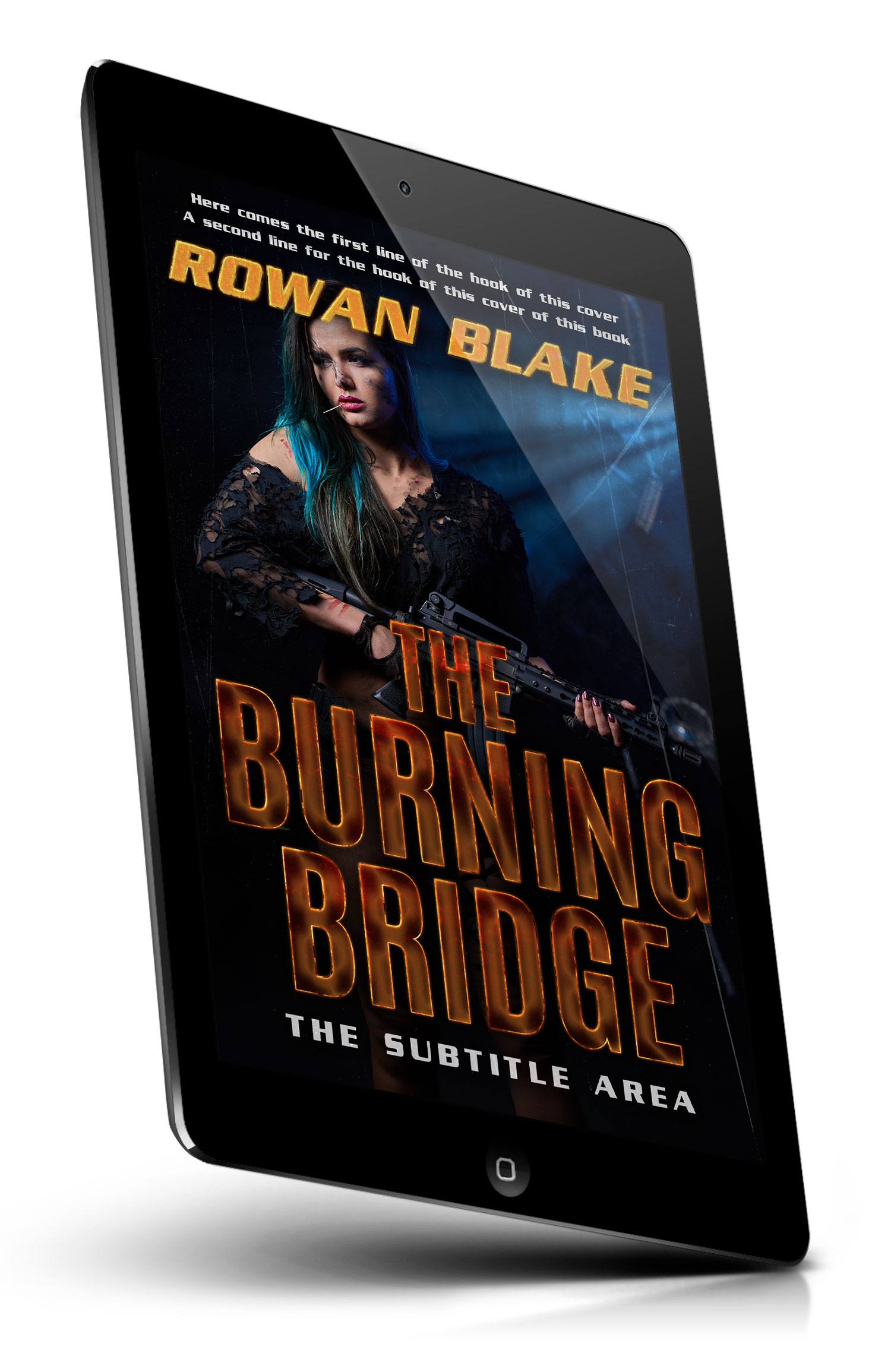 Tablet view of Premade Action & Adventure Book Cover - Cocoa Brown #37225 | BookCoverZone*