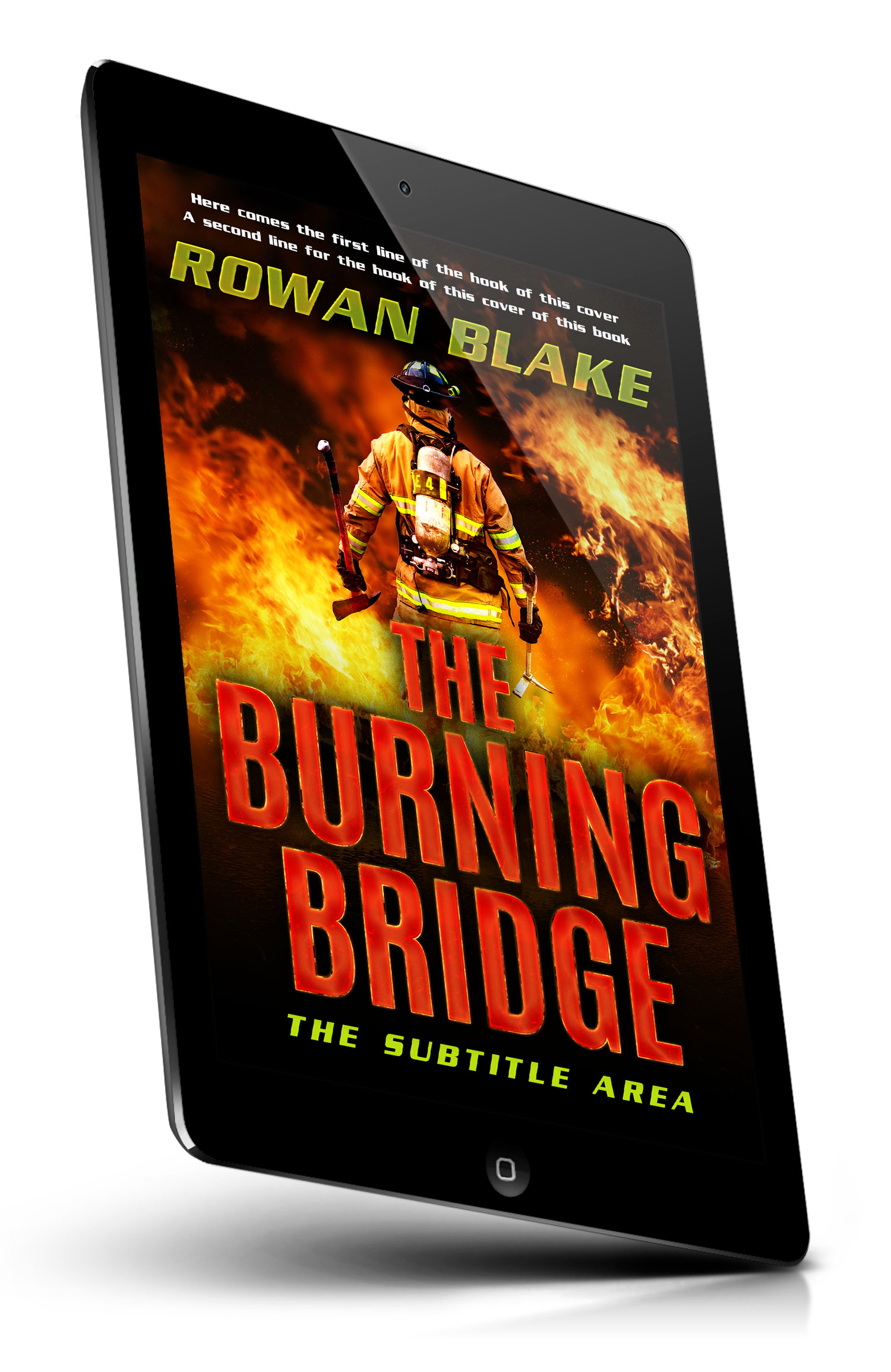 Tablet view of Premade Action & Adventure Book Cover - Hot Cinnamon #37228 | BookCoverZone*
