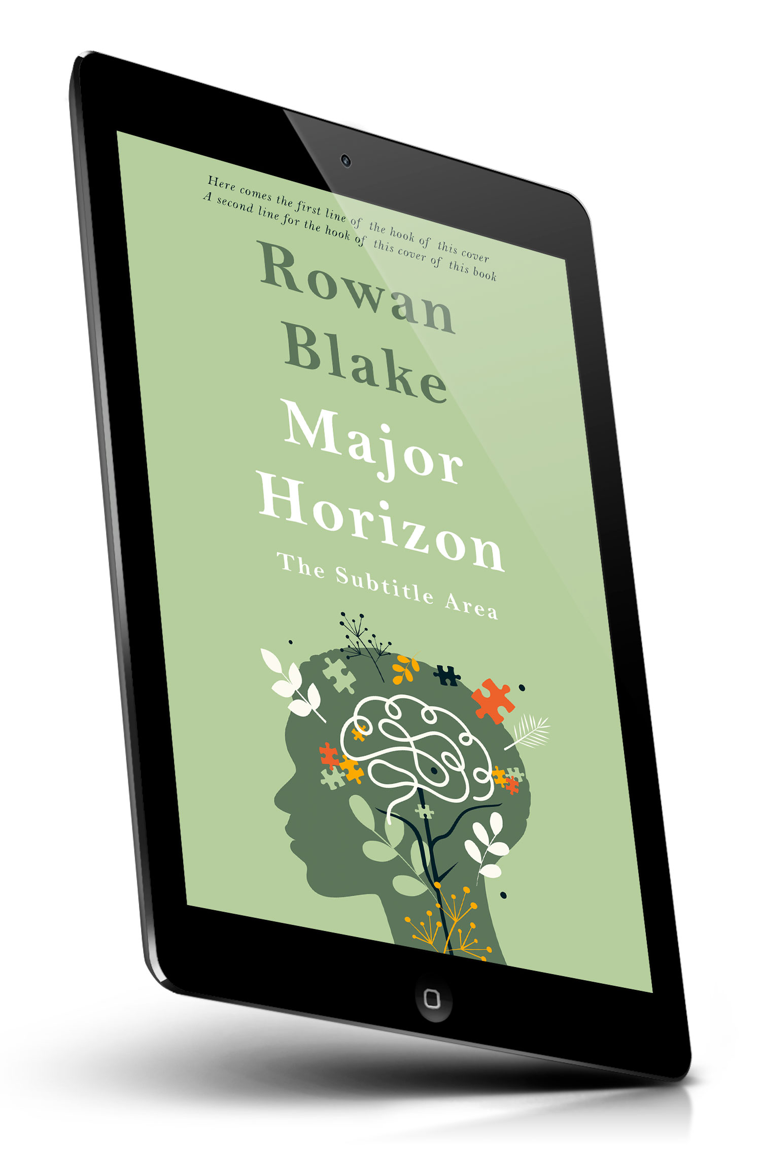 Tablet view of Premade Self-Improvement & Self-Help Book Cover - Swamp Green #37378 | BookCoverZone