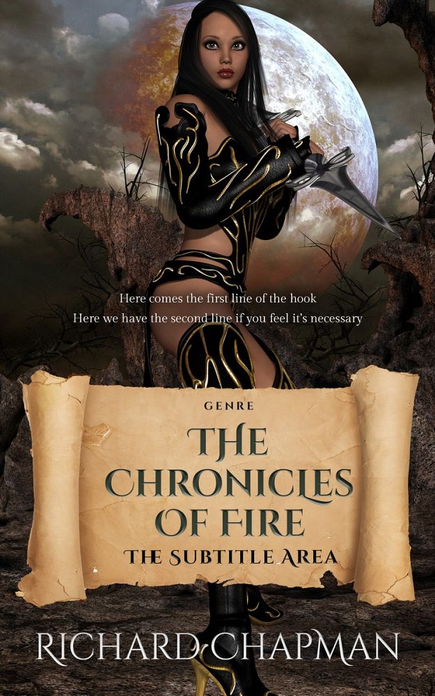 Front view of Tan #2043 - Premade Fantasy Book Cover | BookCoverZone