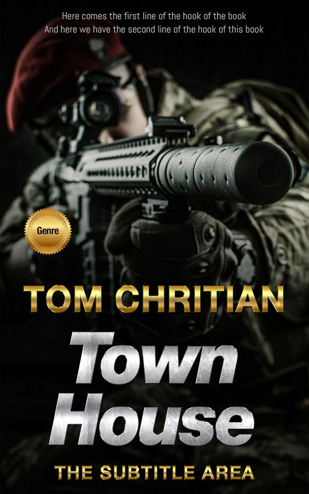 Front view of Heathered Gray #3061 - Premade Action & Adventure Book Cover | BookCoverZone