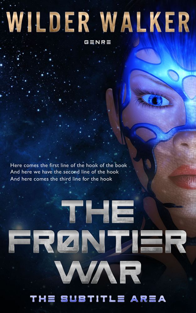 Front view of Black #4459 - Premade Science Fiction Book Cover | BookCoverZone