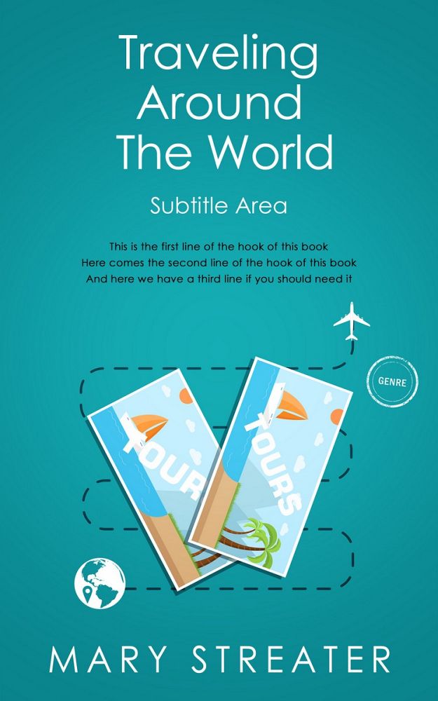 Front view of Blue Chill #5502 - Premade Travel Book Cover | BookCoverZone