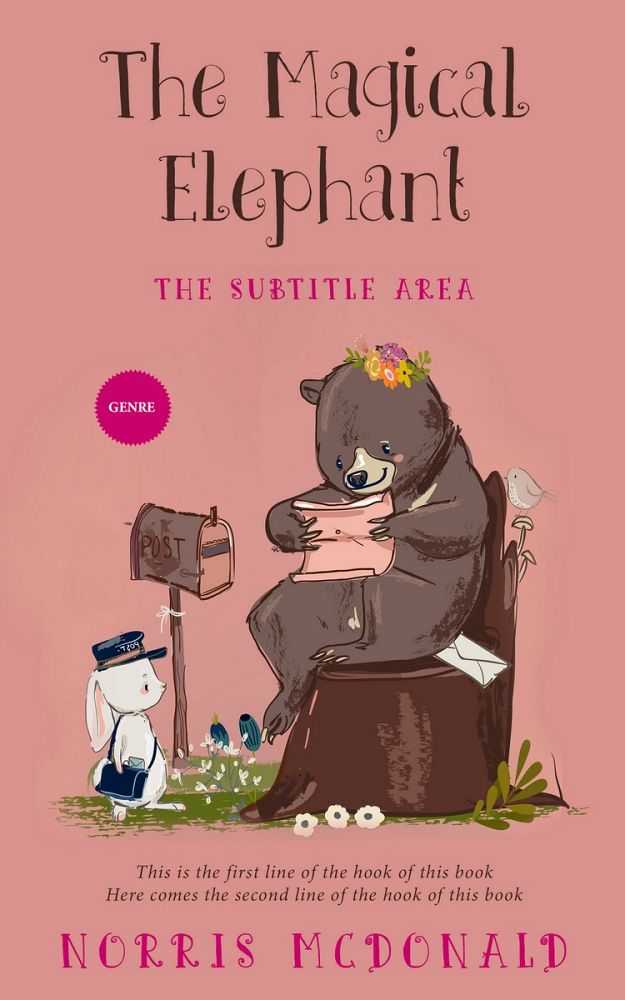 Front view of My Pink #5742 - Premade Children's Book Cover | BookCoverZone