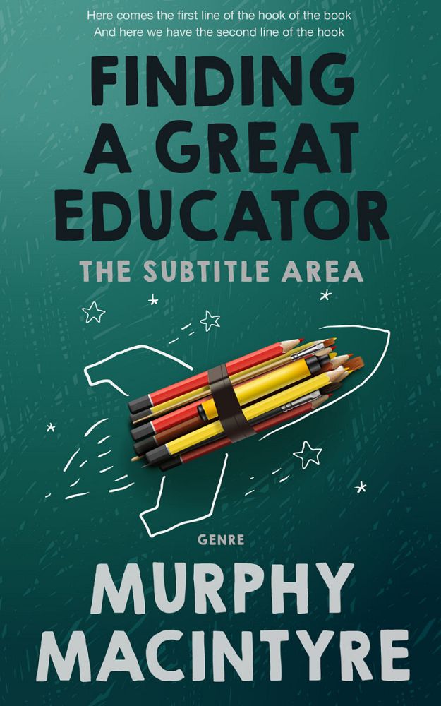 Front view of Elephant #6164 - Premade Education Book Cover | BookCoverZone