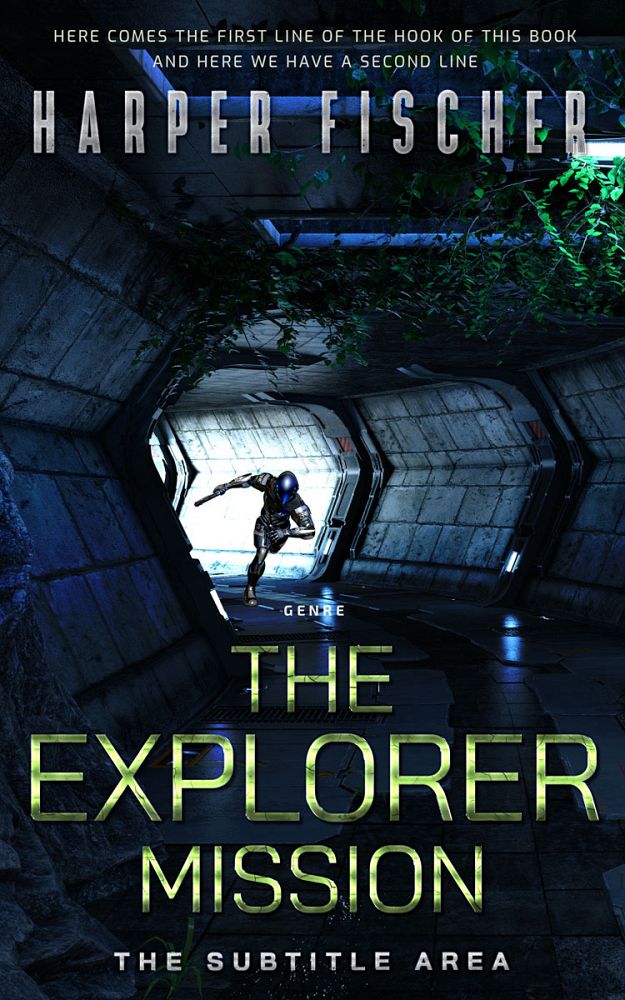 Front view of Ebony #7087 - Premade Science Fiction Book Cover | BookCoverZone