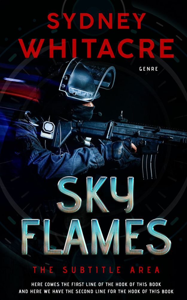 Front view of Ebony #8066 - Premade Action & Adventure Book Cover | BookCoverZone