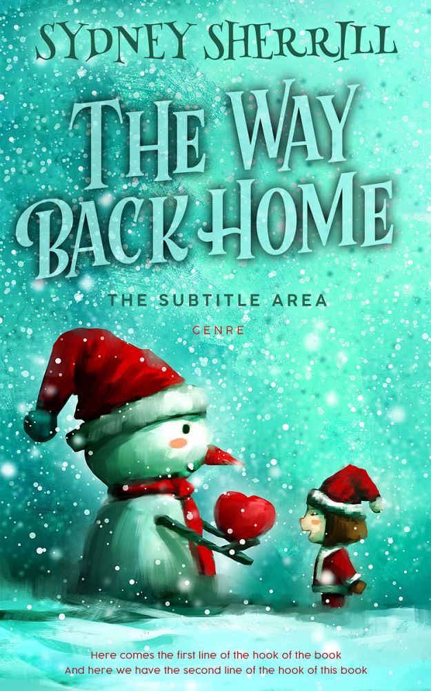 Front view of Aquamarine Blue #8161 - Premade Children's Book Cover | BookCoverZone