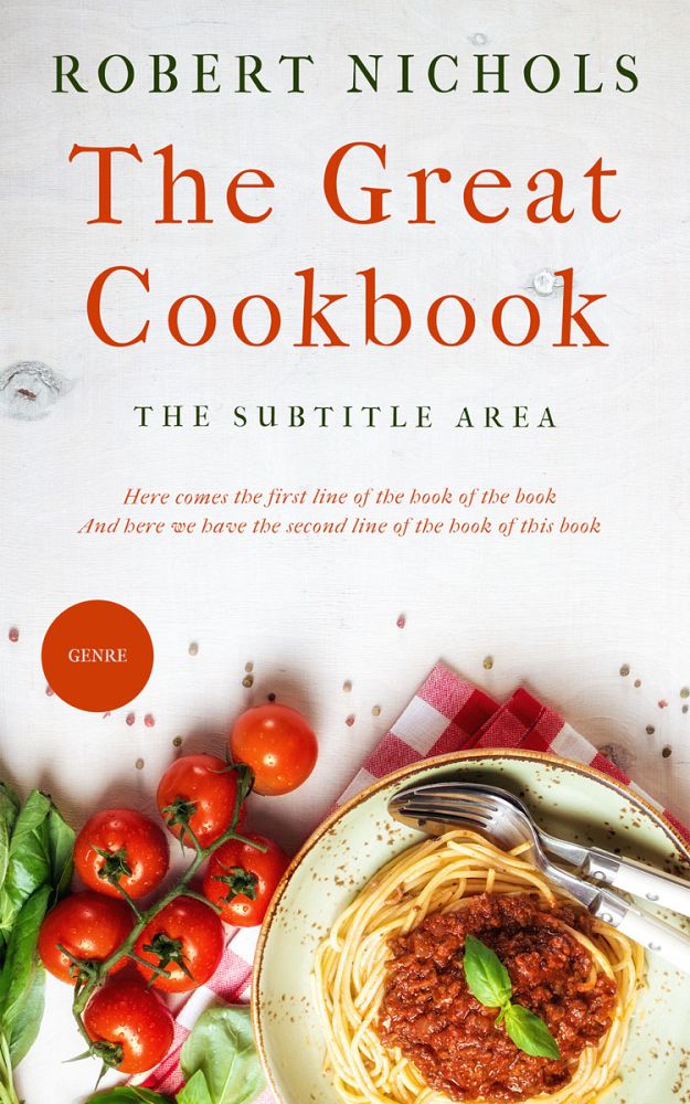 Front view of Cararra #10426 - Premade Cookbooks & Food & Wine Book Cover | BookCoverZone