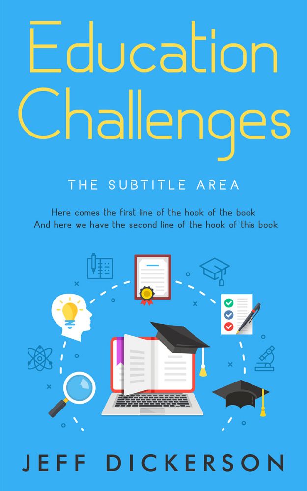 Front view of Picton Blue #11203 - Premade Abstract Book Cover | BookCoverZone